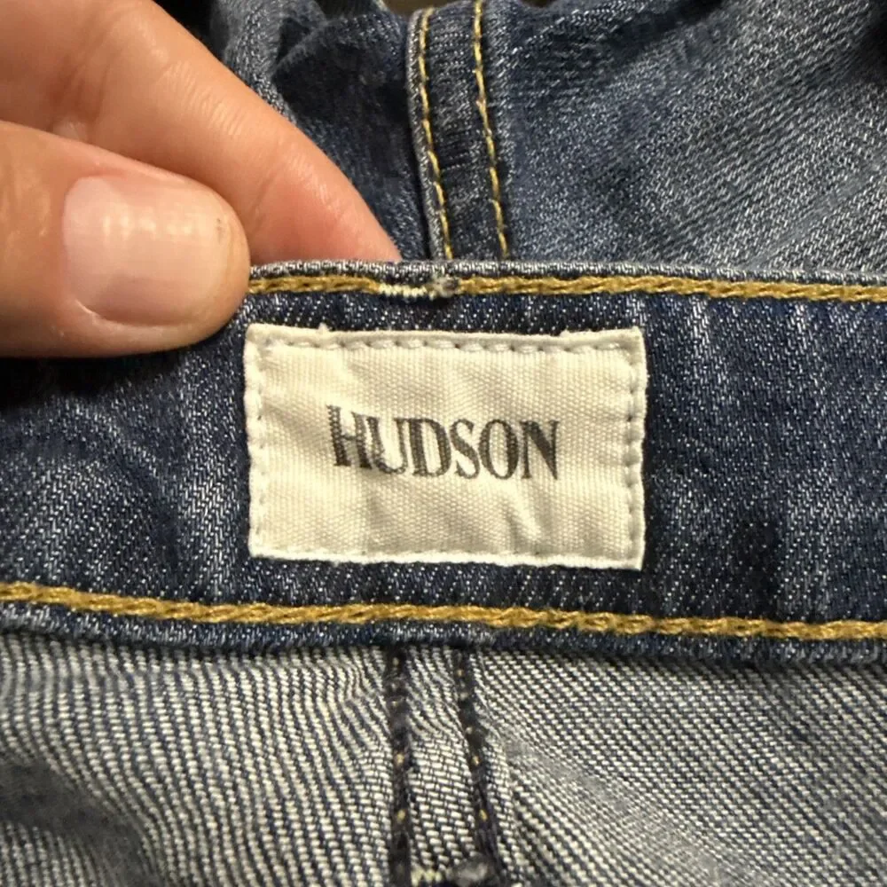 Hudson Hampton Cuffed Denim Shorts Blue Low Rise Women Size 29 W617DGC Y2K